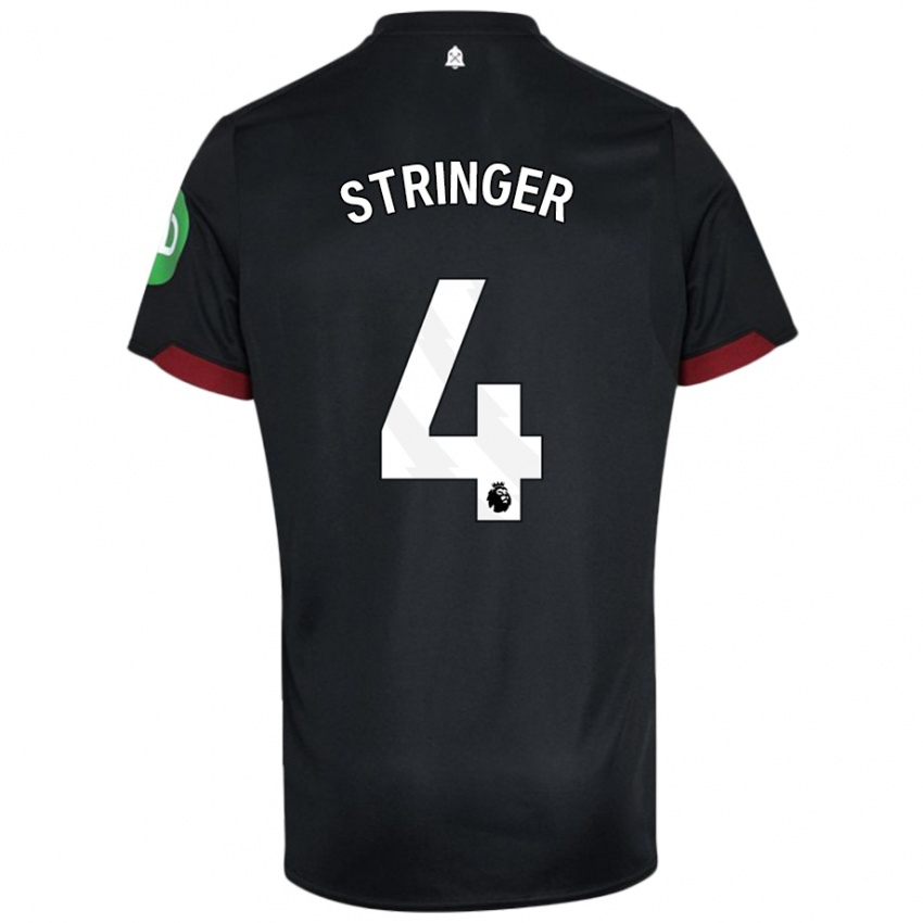 Bambino Maglia Abbey-Leigh Stringer #4 Nero Bianco Kit Gara Away 2024/25 Maglietta