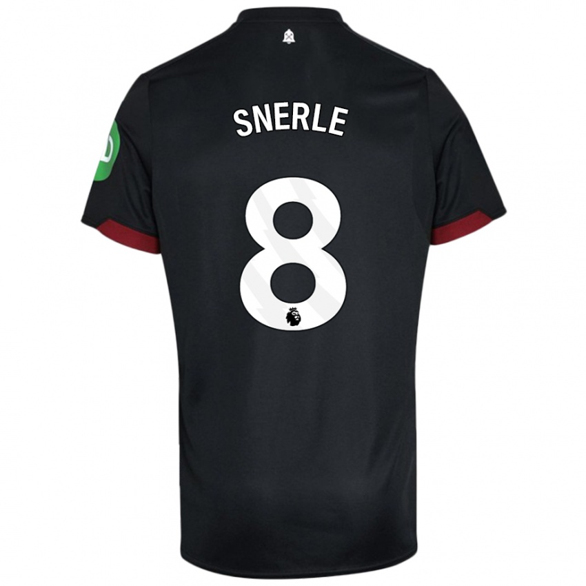 Bambino Maglia Emma Snerle #8 Nero Bianco Kit Gara Away 2024/25 Maglietta