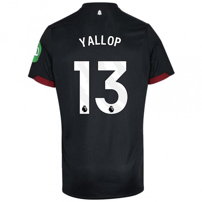 Bambino Maglia Tameka Yallop #13 Nero Bianco Kit Gara Away 2024/25 Maglietta