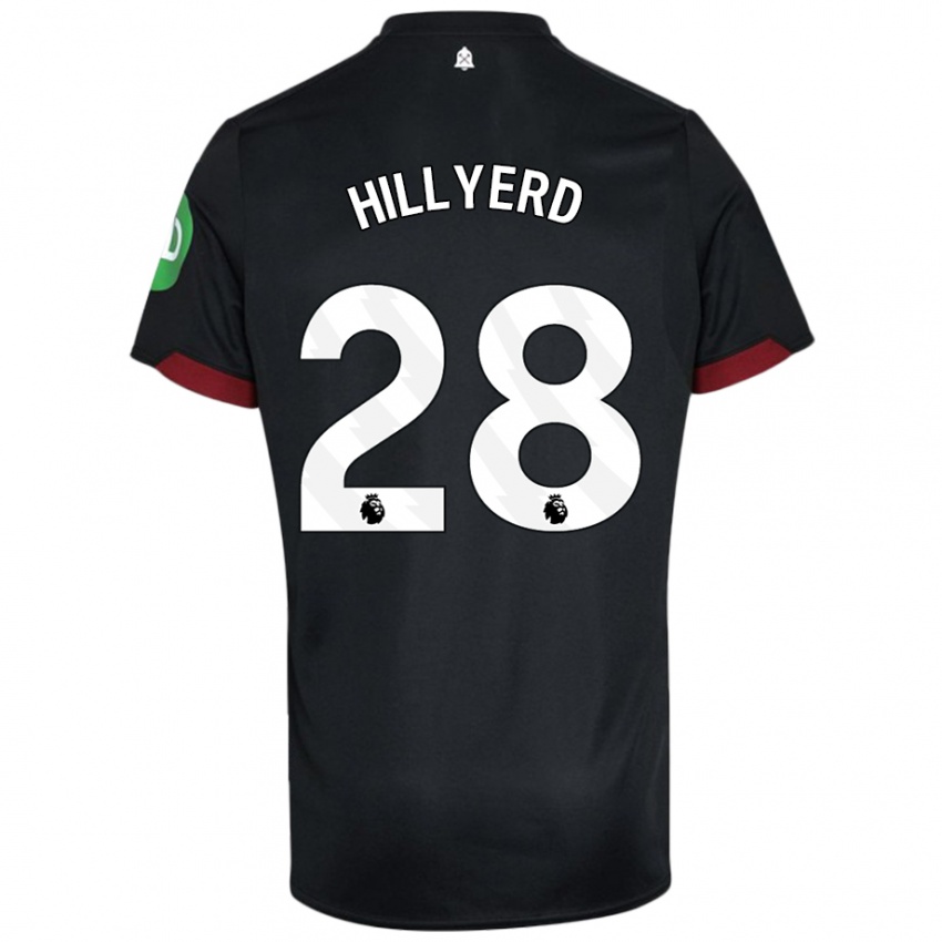 Bambino Maglia Sophie Hillyerd #28 Nero Bianco Kit Gara Away 2024/25 Maglietta