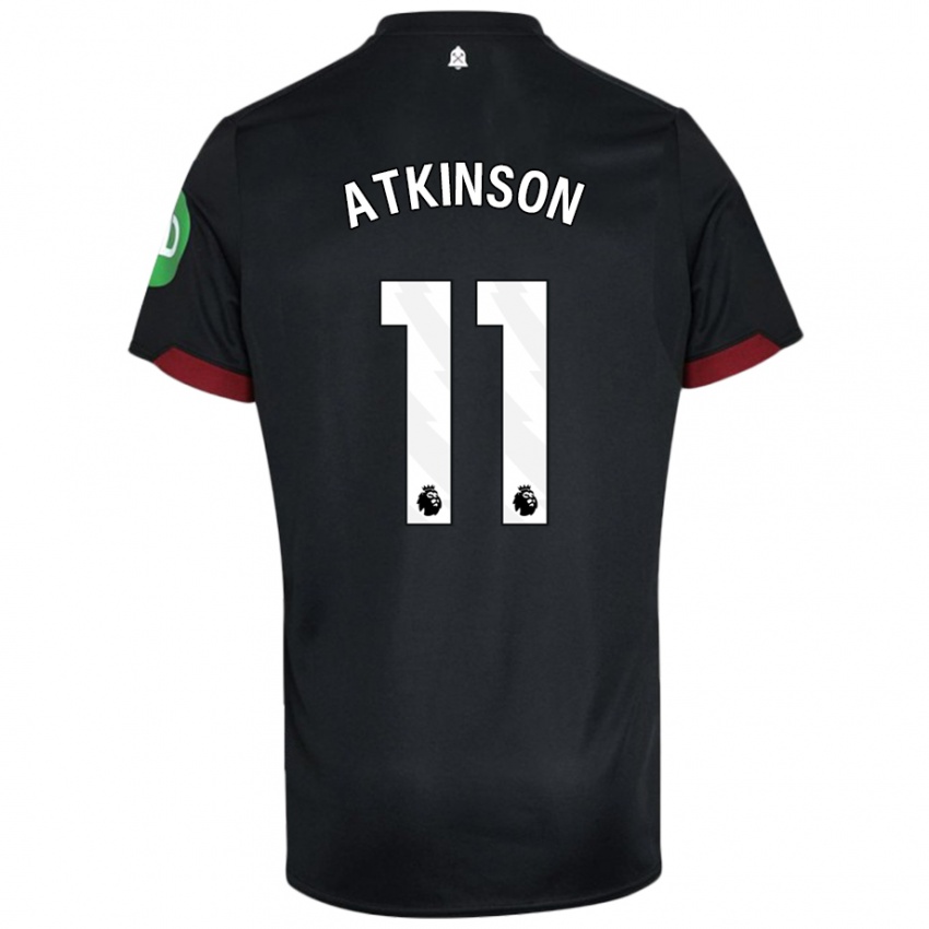 Bambino Maglia Izzy Atkinson #11 Nero Bianco Kit Gara Away 2024/25 Maglietta