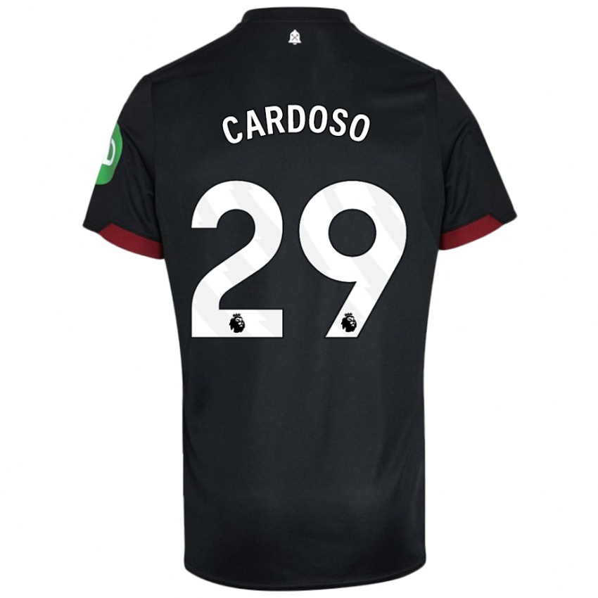 Bambino Maglia Goncalo Cardoso #29 Nero Bianco Kit Gara Away 2024/25 Maglietta