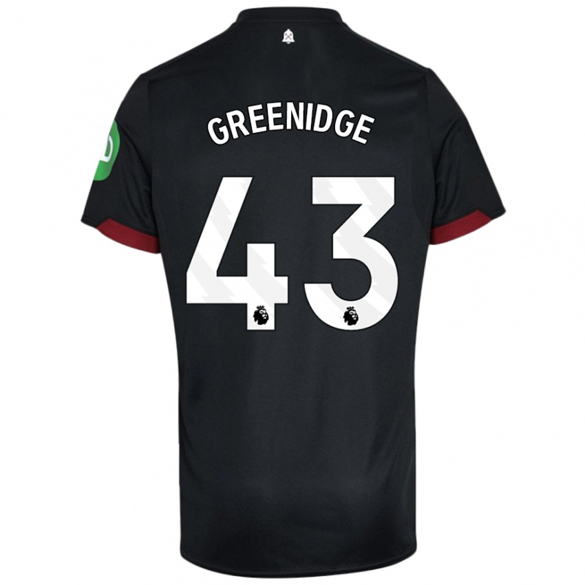 Bambino Maglia Will Greenidge #43 Nero Bianco Kit Gara Away 2024/25 Maglietta