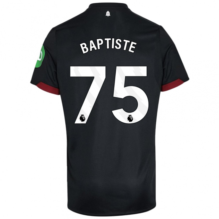 Bambino Maglia Jamal Baptiste #75 Nero Bianco Kit Gara Away 2024/25 Maglietta