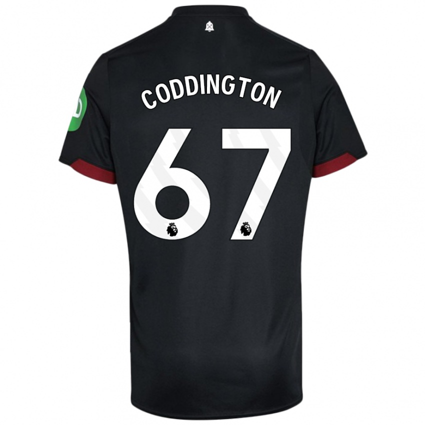 Bambino Maglia Remy Coddington #67 Nero Bianco Kit Gara Away 2024/25 Maglietta