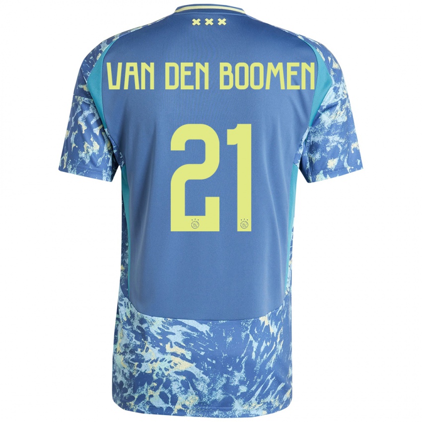 Bambino Maglia Branco Van Den Boomen #21 Grigio Blu Giallo Kit Gara Away 2024/25 Maglietta