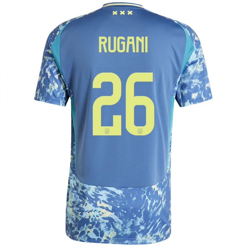 Bambino Maglia Daniele Rugani #26 Grigio Blu Giallo Kit Gara Away 2024/25 Maglietta