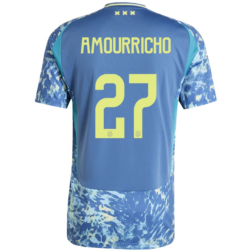 Bambino Maglia Amourricho Van Axel Dongen #27 Grigio Blu Giallo Kit Gara Away 2024/25 Maglietta