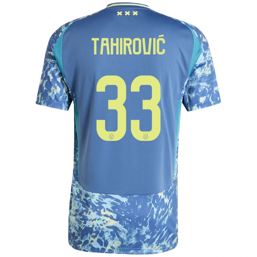 Bambino Maglia Benjamin Tahirovic #33 Grigio Blu Giallo Kit Gara Away 2024/25 Maglietta