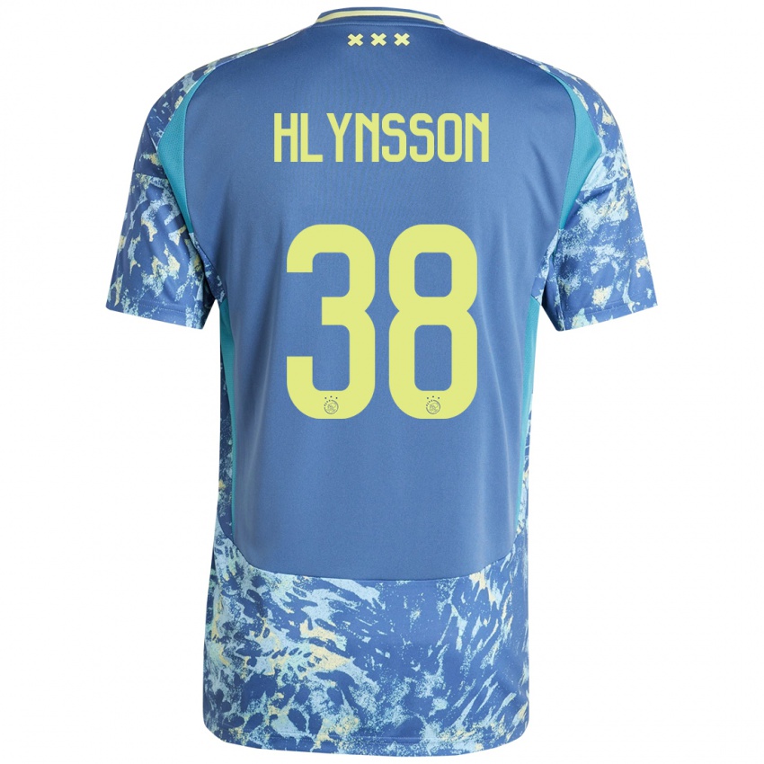 Bambino Maglia Kristian Hlynsson #38 Grigio Blu Giallo Kit Gara Away 2024/25 Maglietta