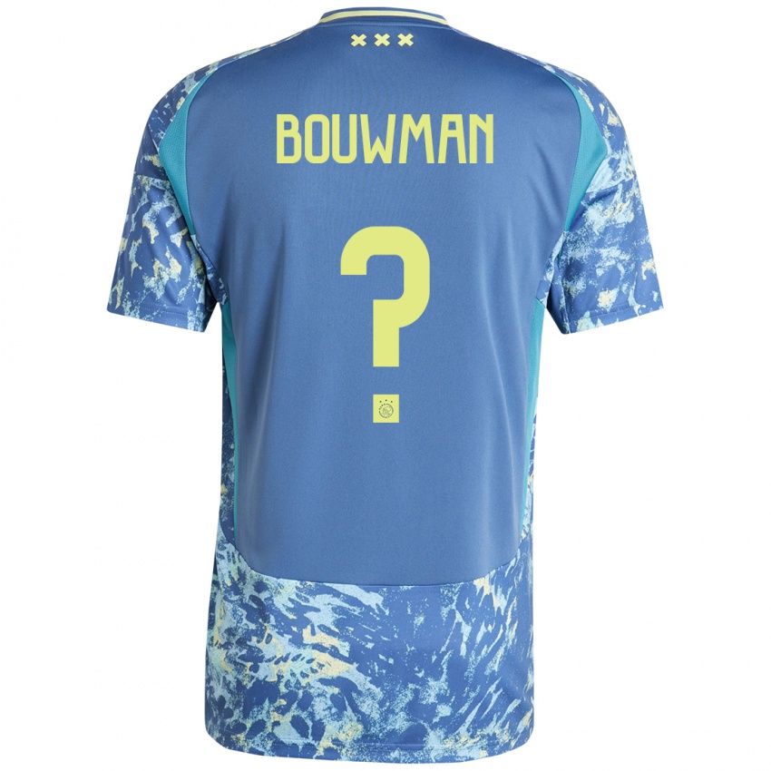 Bambino Maglia Aaron Bouwman #0 Grigio Blu Giallo Kit Gara Away 2024/25 Maglietta