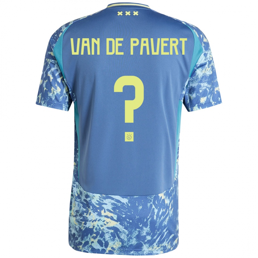 Bambino Maglia Ryan Van De Pavert #0 Grigio Blu Giallo Kit Gara Away 2024/25 Maglietta