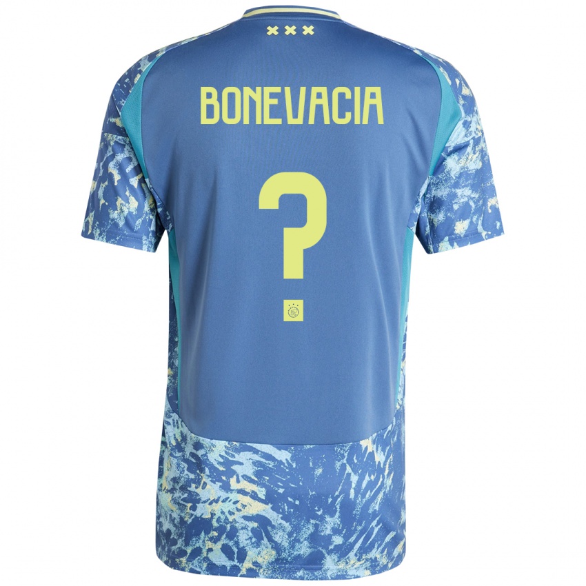 Bambino Maglia Giuliano Bonevacia #0 Grigio Blu Giallo Kit Gara Away 2024/25 Maglietta