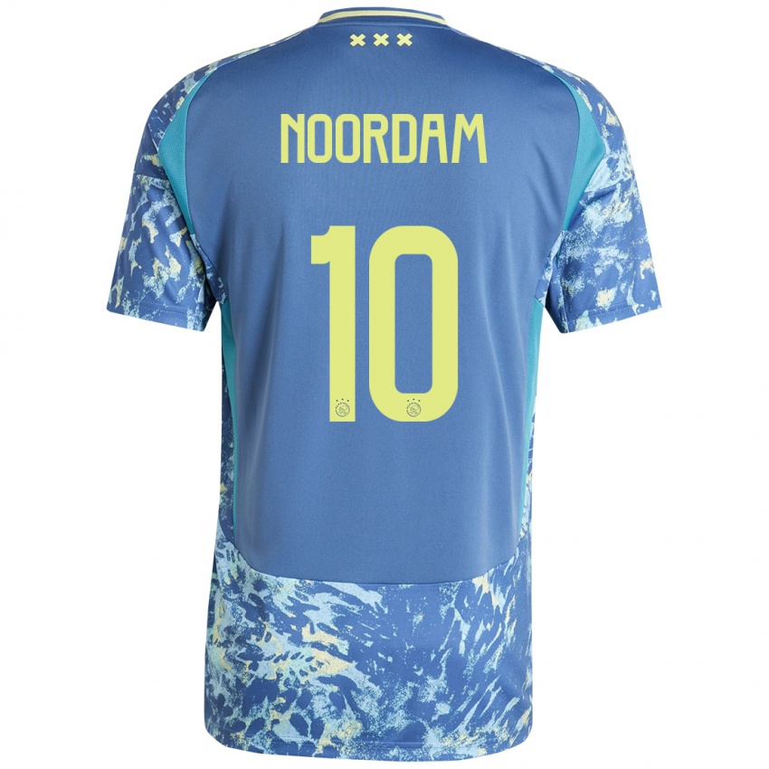 Bambino Maglia Nadine Noordam #10 Grigio Blu Giallo Kit Gara Away 2024/25 Maglietta