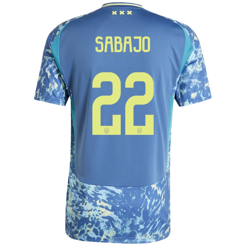 Bambino Maglia Quinty Sabajo #22 Grigio Blu Giallo Kit Gara Away 2024/25 Maglietta