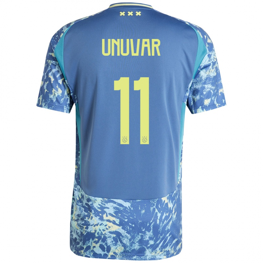 Bambino Maglia Naci Unuvar #11 Grigio Blu Giallo Kit Gara Away 2024/25 Maglietta