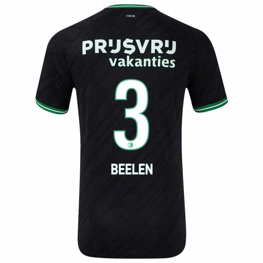 Bambino Maglia Thomas Beelen #3 Nero Verde Kit Gara Away 2024/25 Maglietta