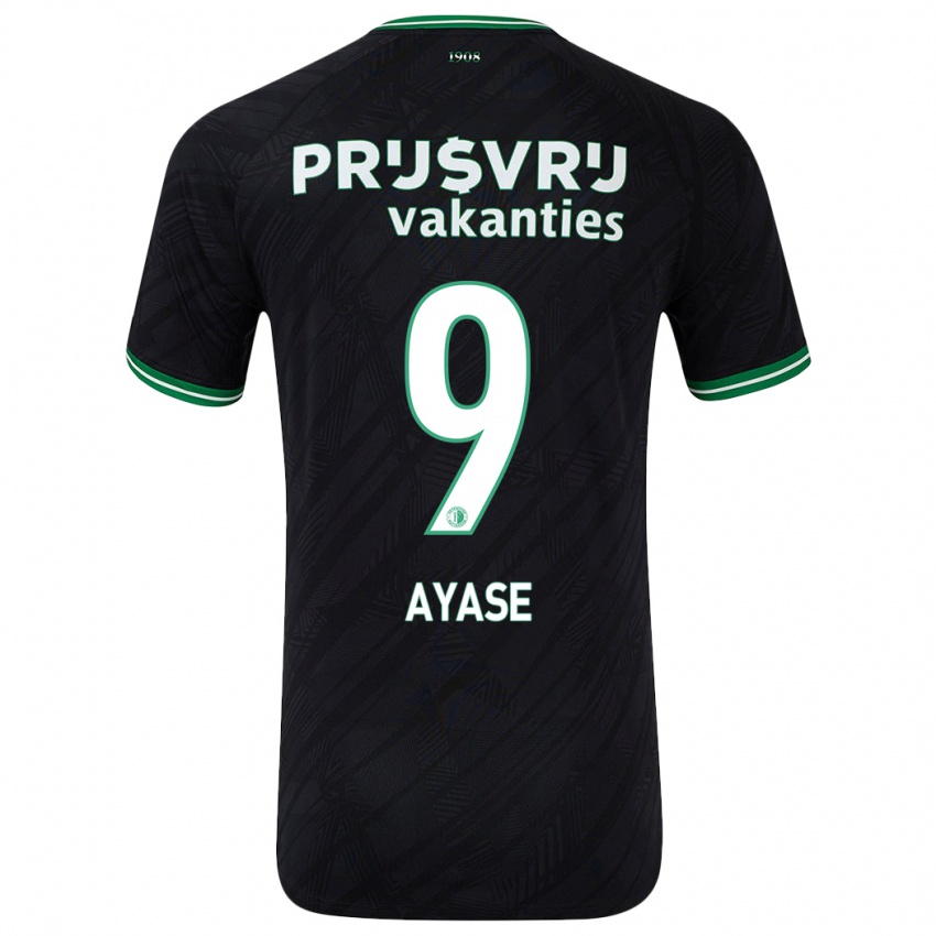 Bambino Maglia Ayase Ueda #9 Nero Verde Kit Gara Away 2024/25 Maglietta