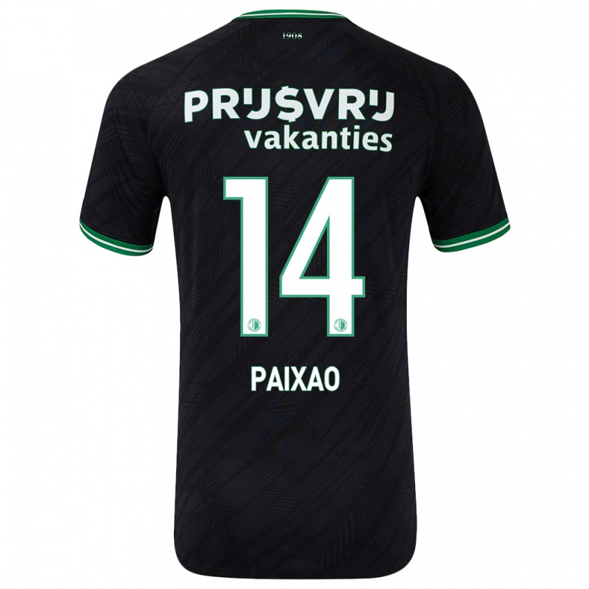 Bambino Maglia Igor Paixão #14 Nero Verde Kit Gara Away 2024/25 Maglietta