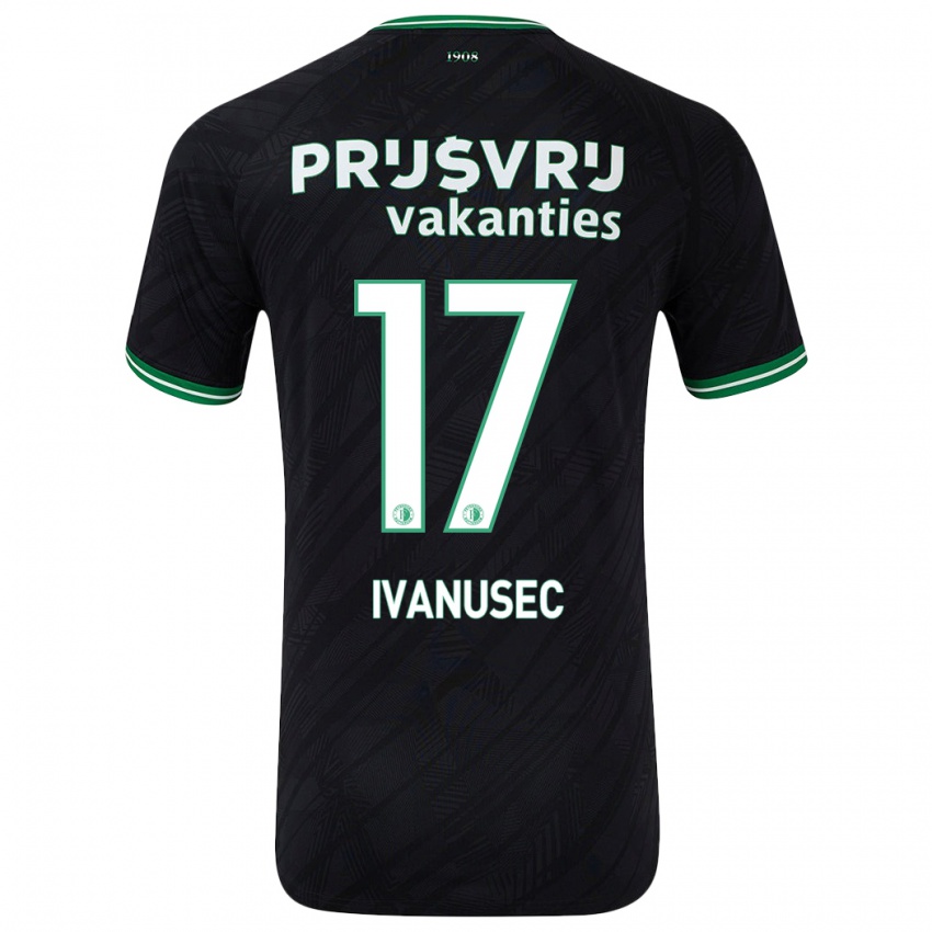 Bambino Maglia Luka Ivanusec #17 Nero Verde Kit Gara Away 2024/25 Maglietta