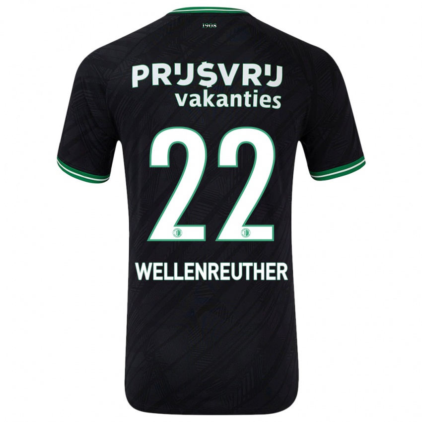 Bambino Maglia Timon Wellenreuther #22 Nero Verde Kit Gara Away 2024/25 Maglietta