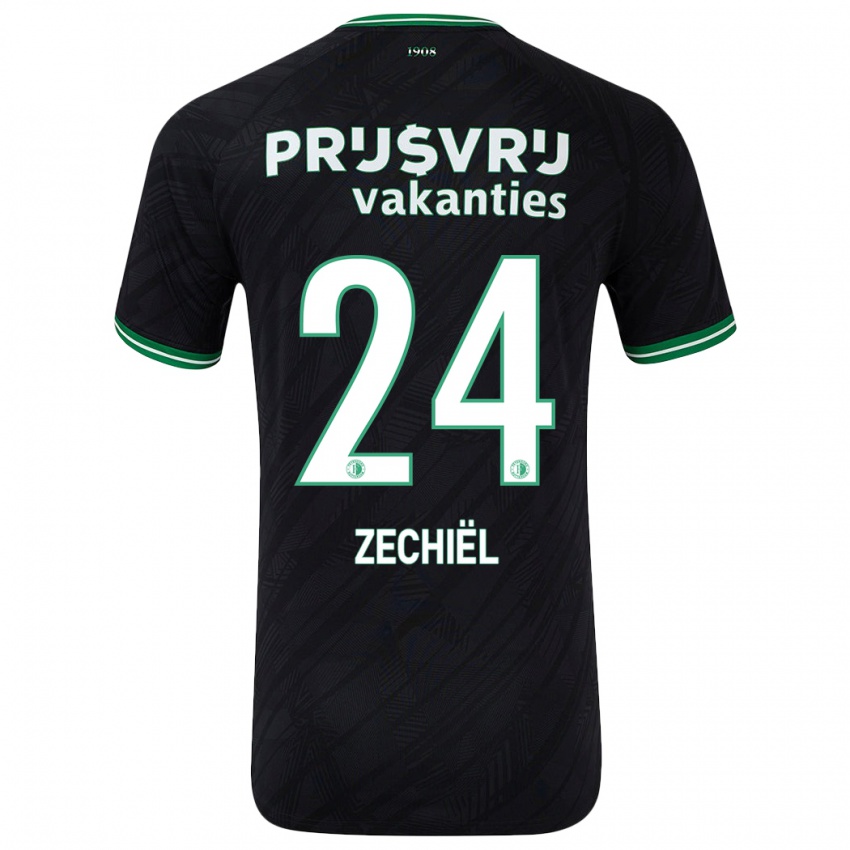 Bambino Maglia Gjivai Zechiel #24 Nero Verde Kit Gara Away 2024/25 Maglietta