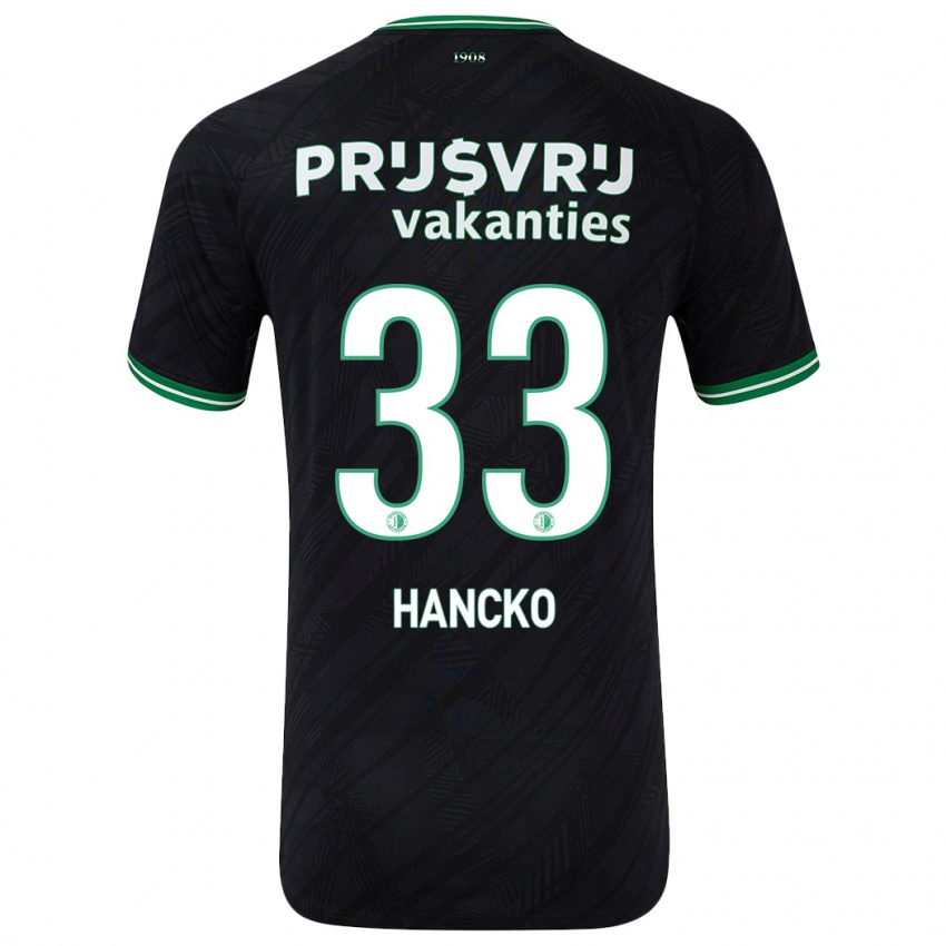 Bambino Maglia David Hancko #33 Nero Verde Kit Gara Away 2024/25 Maglietta