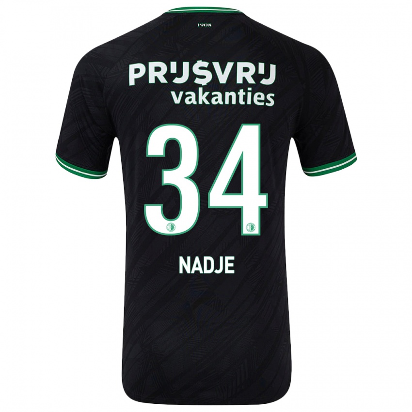 Bambino Maglia Chris-Kévin Nadje #34 Nero Verde Kit Gara Away 2024/25 Maglietta