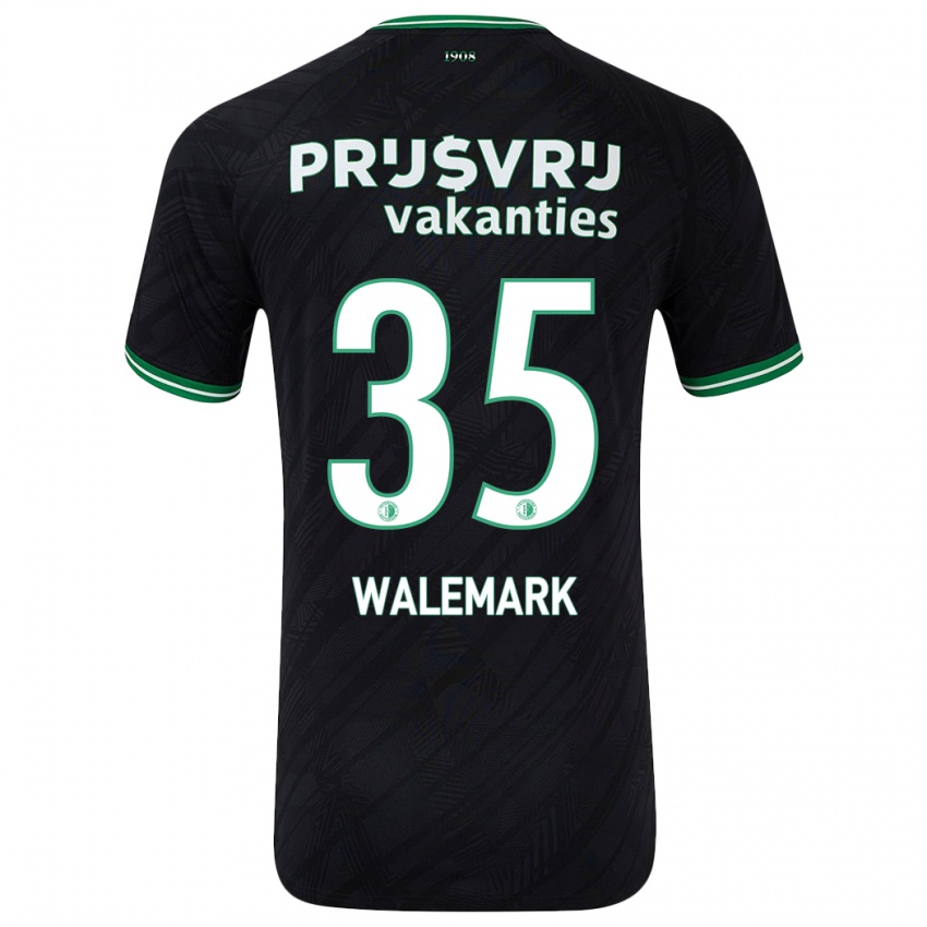 Bambino Maglia Patrik Walemark #35 Nero Verde Kit Gara Away 2024/25 Maglietta