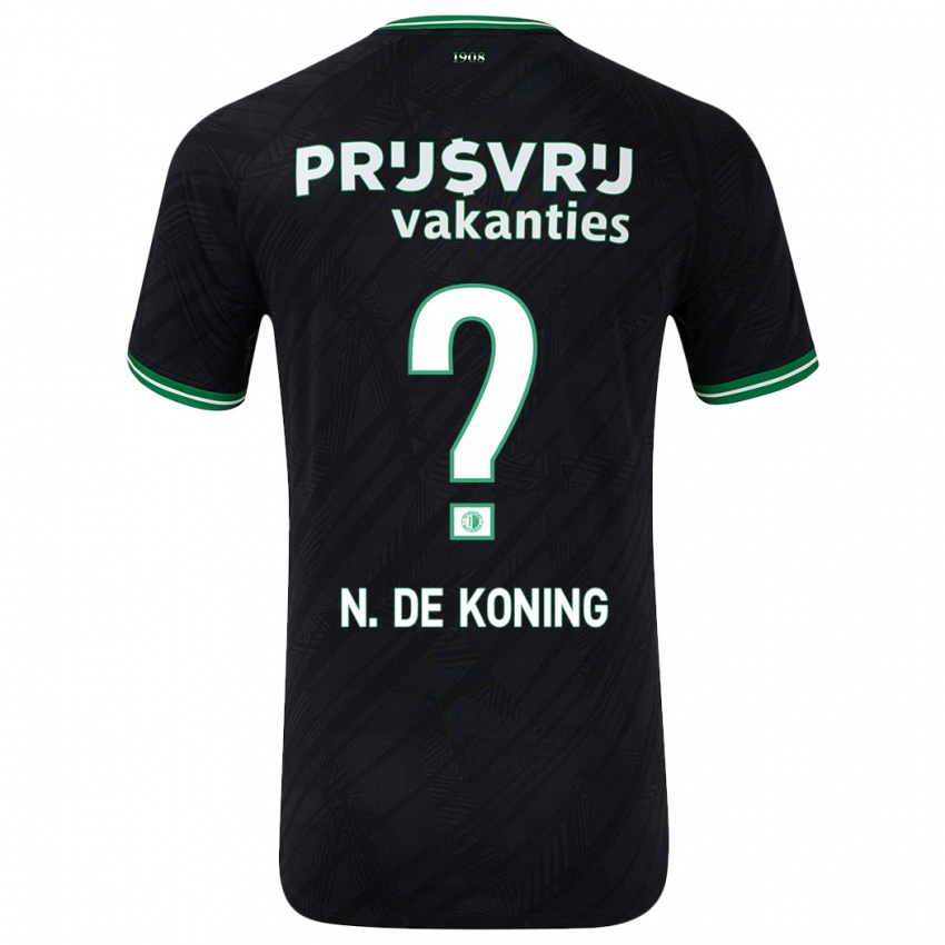 Bambino Maglia Nick De Koning #0 Nero Verde Kit Gara Away 2024/25 Maglietta