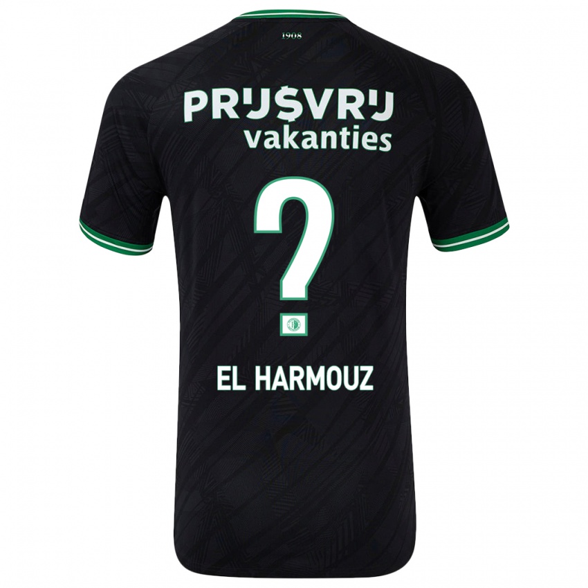 Bambino Maglia Nassim El Harmouz #0 Nero Verde Kit Gara Away 2024/25 Maglietta