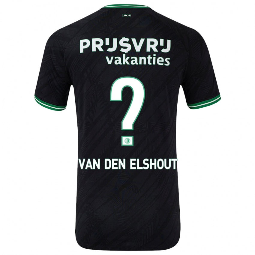 Bambino Maglia Tobias Van Den Elshout #0 Nero Verde Kit Gara Away 2024/25 Maglietta