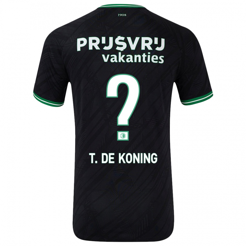 Bambino Maglia Tim De Koning #0 Nero Verde Kit Gara Away 2024/25 Maglietta