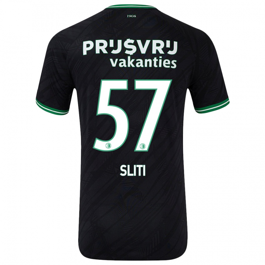 Bambino Maglia Aymen Sliti #57 Nero Verde Kit Gara Away 2024/25 Maglietta