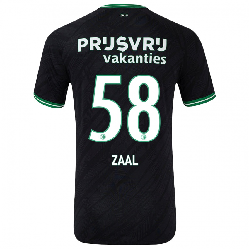 Bambino Maglia Timo Zaal #58 Nero Verde Kit Gara Away 2024/25 Maglietta