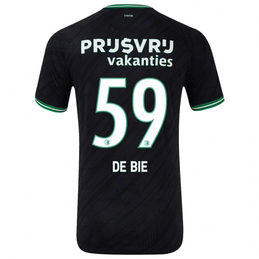 Bambino Maglia Joey De Bie #59 Nero Verde Kit Gara Away 2024/25 Maglietta