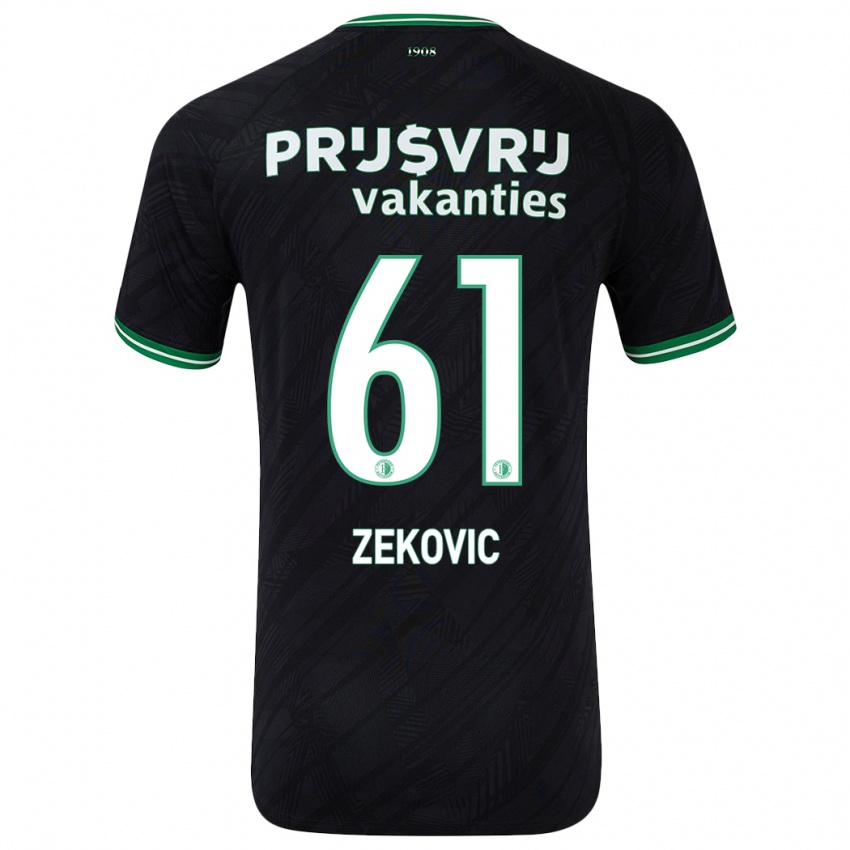 Bambino Maglia Aleks Zekovic #61 Nero Verde Kit Gara Away 2024/25 Maglietta