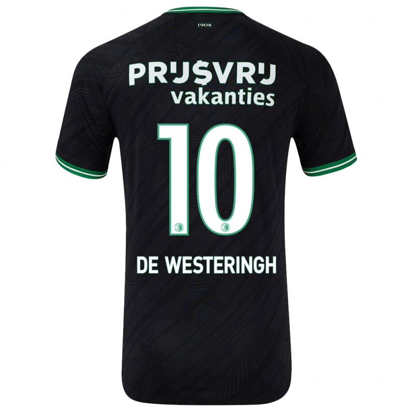 Bambino Maglia Kirsten Van De Westeringh #10 Nero Verde Kit Gara Away 2024/25 Maglietta