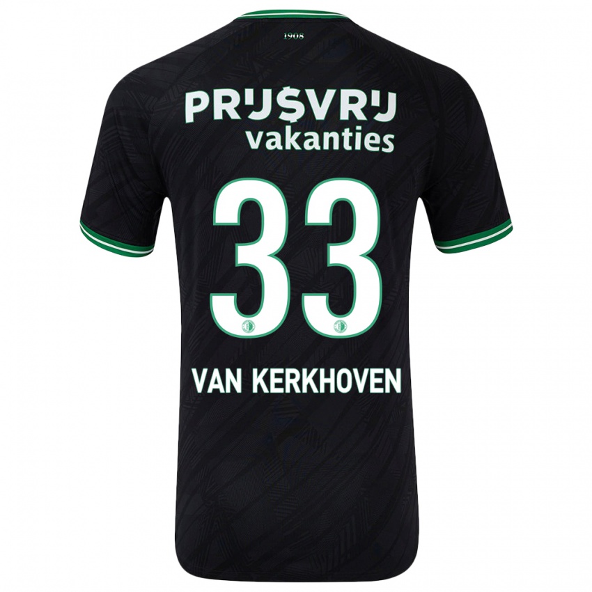 Bambino Maglia Ella Van Kerkhoven #33 Nero Verde Kit Gara Away 2024/25 Maglietta