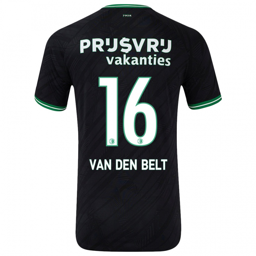 Bambino Maglia Thomas Van Den Belt #16 Nero Verde Kit Gara Away 2024/25 Maglietta