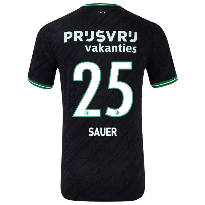 Bambino Maglia Leo Sauer #25 Nero Verde Kit Gara Away 2024/25 Maglietta