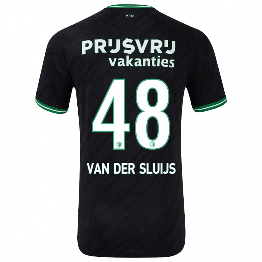 Bambino Maglia Joep Van Der Sluijs #48 Nero Verde Kit Gara Away 2024/25 Maglietta