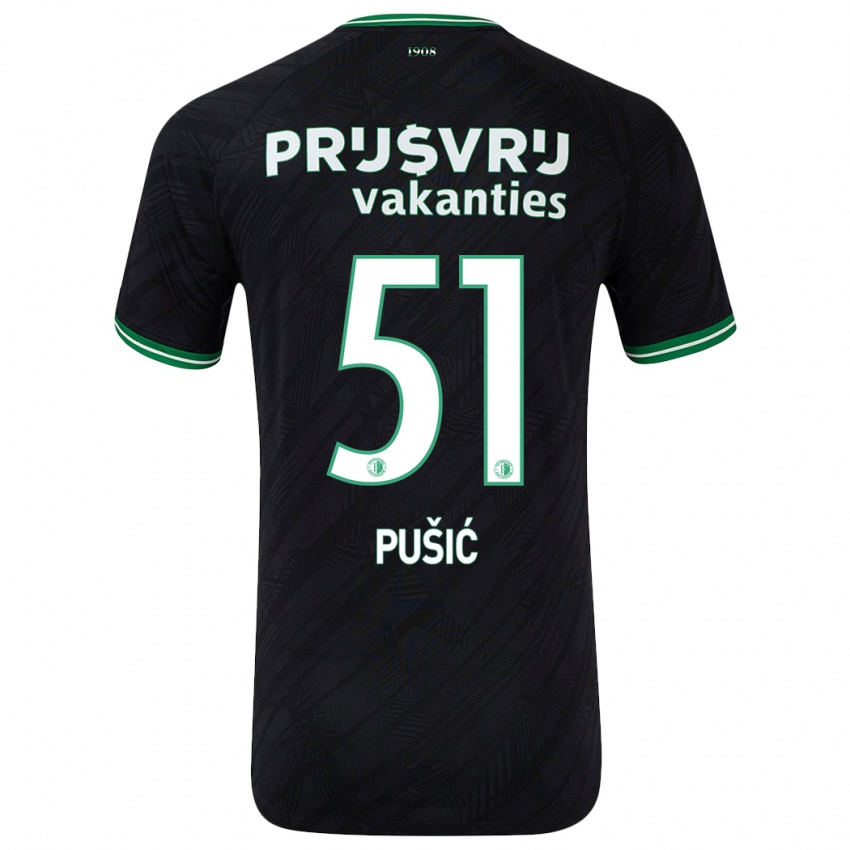 Bambino Maglia Noah Pušić #51 Nero Verde Kit Gara Away 2024/25 Maglietta