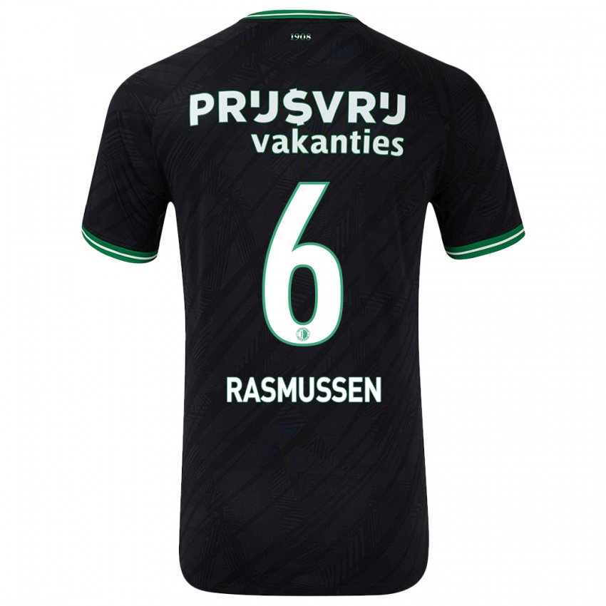 Bambino Maglia Jacob Rasmussen #6 Nero Verde Kit Gara Away 2024/25 Maglietta