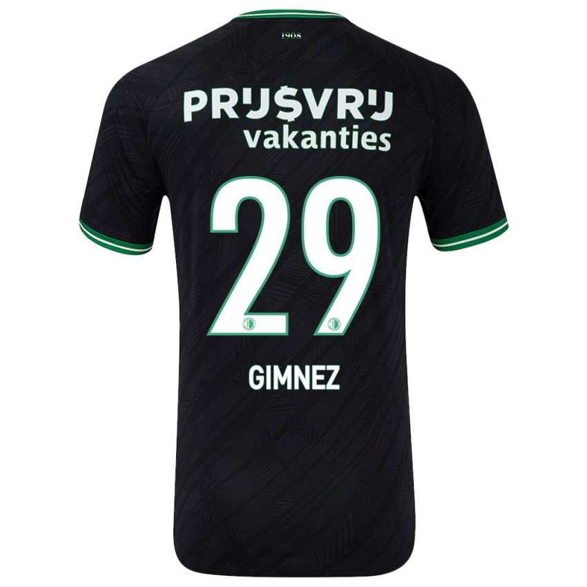 Bambino Maglia Santiago Gimnez #29 Nero Verde Kit Gara Away 2024/25 Maglietta