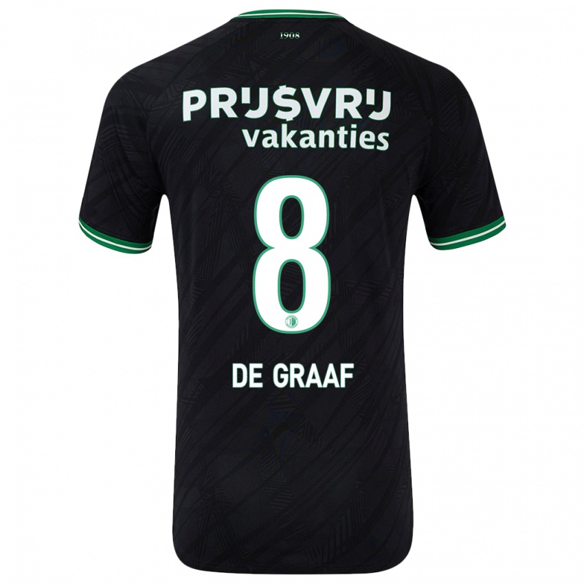 Bambino Maglia Esmee De Graaf #8 Nero Verde Kit Gara Away 2024/25 Maglietta