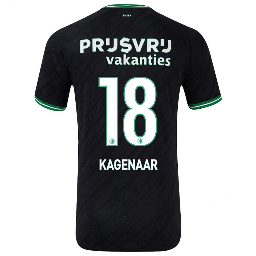 Bambino Maglia Isa Kagenaar #18 Nero Verde Kit Gara Away 2024/25 Maglietta