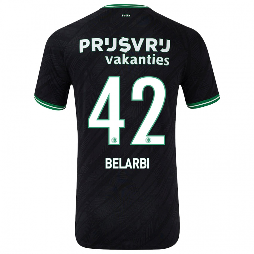 Bambino Maglia Abdel Belarbi #42 Nero Verde Kit Gara Away 2024/25 Maglietta