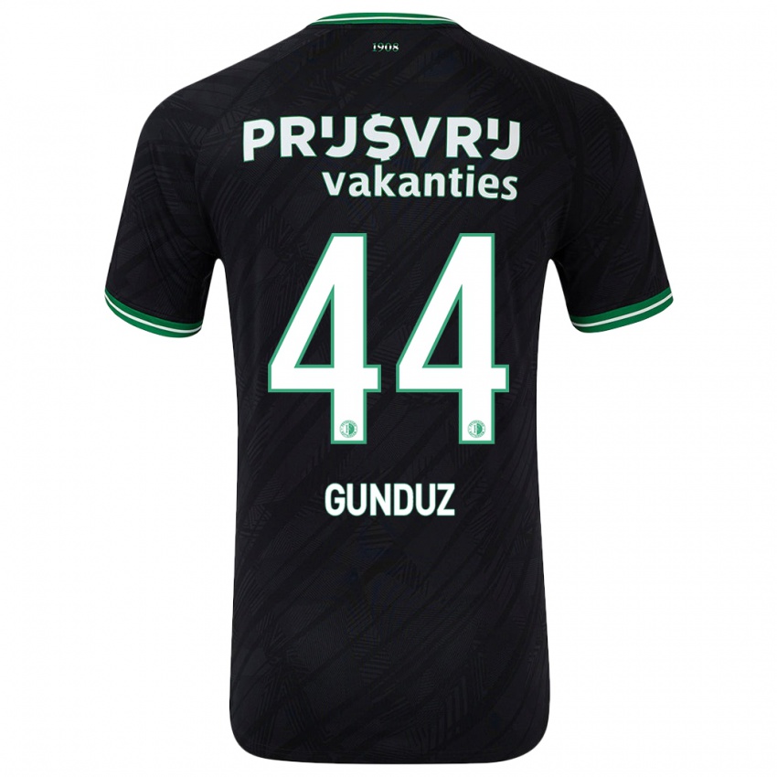 Bambino Maglia Omer Gunduz #44 Nero Verde Kit Gara Away 2024/25 Maglietta