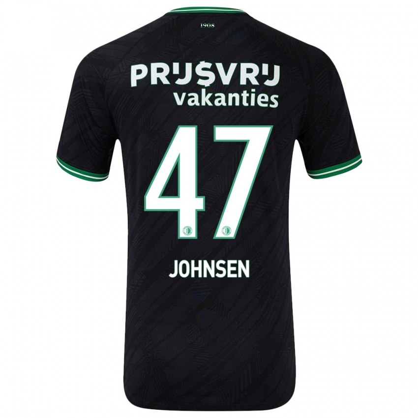 Bambino Maglia Mikael Torset Johnsen #47 Nero Verde Kit Gara Away 2024/25 Maglietta